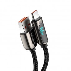 Cablu Baseus LED Display USB la USB-C 66W 2m Negru