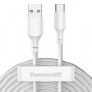 Cablu Baseus Simple Wisdom USB la USB-C 5A 1.5m Alb