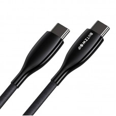 Cablu BlitzWolf BW-TC24 Type-C to Type-C, 5A, 100W, 1.8m - Negru