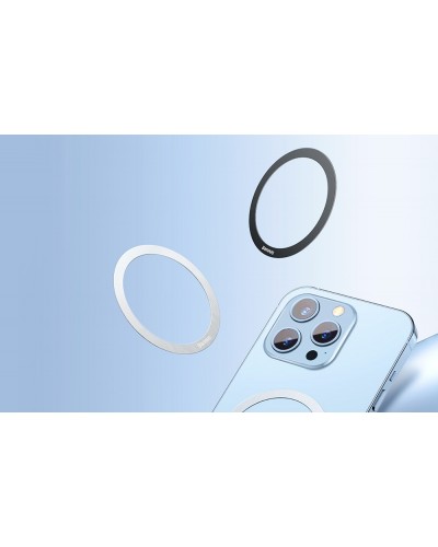 Set 2x Inel Adaptor MagSafe Baseus Halo Series - Plăcuță Magnetică Telefon - Negru