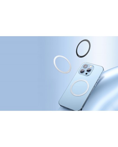 Set 2x Inel Adaptor MagSafe Baseus Halo Series - Plăcuță Magnetică Telefon - Negru