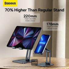 Suport Metalic Biaxal Baseus Desktop Metal Stand, pentru telefoane mobile - Negru