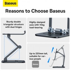 Suport Metalic Biaxal Baseus Desktop Metal Stand, pentru telefoane mobile - Negru