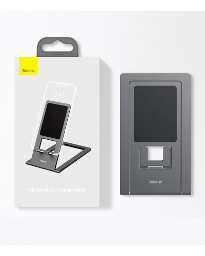 Suport Metalic Pliabil Baseus Desktop Holder, pentru telefoane mobile - Negru