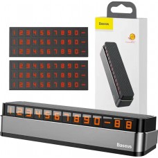 Suport Auto BASEUS Moonlight Series pentru numar de telefon, fixare cu banda adeziva - Negru