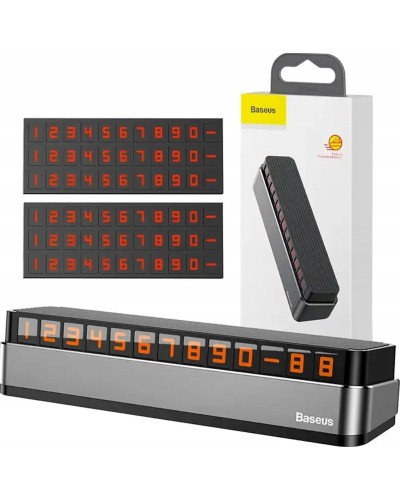 Suport Auto BASEUS Moonlight Series pentru numar de telefon, fixare cu banda adeziva - Negru