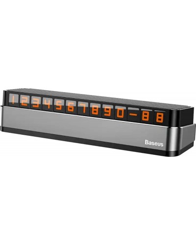 Suport Auto BASEUS Moonlight Series pentru numar de telefon, fixare cu banda adeziva - Negru