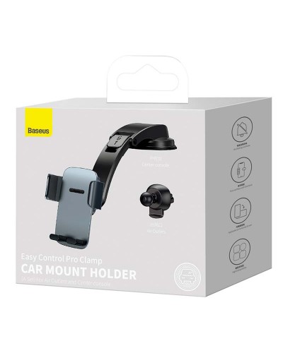Set Suport Auto Baseus Easy control Pro pentru bord sau grila de ventilatie - Gri