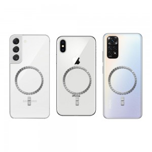 Inel Adaptor MagSafe - Set 36 Magneți Individuali pentru Telefon - Bandă 3M - Argintiu
