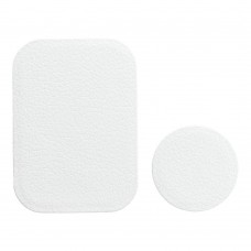 Plăcuță Metalică Magnetică Telefon - Finisaj Piele PU - Set 2 buc cu Bandă 3M - Alb