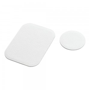 Plăcuță Metalică Magnetică Telefon - Finisaj Piele PU - Set 2 buc cu Bandă 3M - Alb