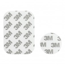Plăcuță Metalică Magnetică Telefon - Finisaj Piele PU - Set 2 buc cu Bandă 3M - Alb