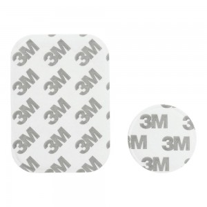 Plăcuță Metalică Magnetică Telefon - Finisaj Piele PU - Set 2 buc cu Bandă 3M - Alb