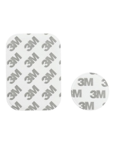 Plăcuță Metalică Magnetică Telefon - Finisaj Piele PU - Set 2 buc cu Bandă 3M - Alb