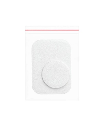 Plăcuță Metalică Magnetică Telefon - Finisaj Piele PU - Set 2 buc cu Bandă 3M - Alb