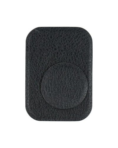 Plăcuță Metalică Magnetică Telefon - Finisaj Piele PU - Set 2 buc cu Bandă 3M - Negru