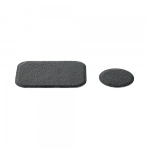 Plăcuță Metalică Magnetică Telefon - Finisaj Piele PU - Set 2 buc cu Bandă 3M - Negru