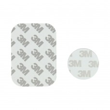 Plăcuță Metalică Magnetică Telefon - Finisaj Piele PU - Set 2 buc cu Bandă 3M - Negru
