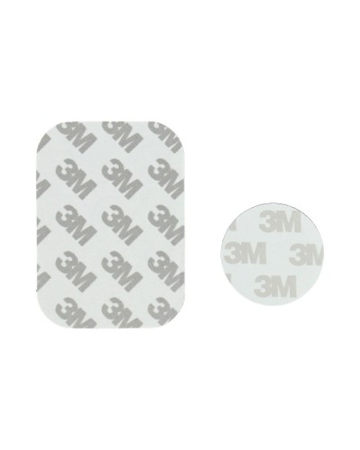 Plăcuță Metalică Magnetică Telefon - Finisaj Piele PU - Set 2 buc cu Bandă 3M - Negru