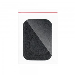 Plăcuță Metalică Magnetică Telefon - Finisaj Piele PU - Set 2 buc cu Bandă 3M - Negru