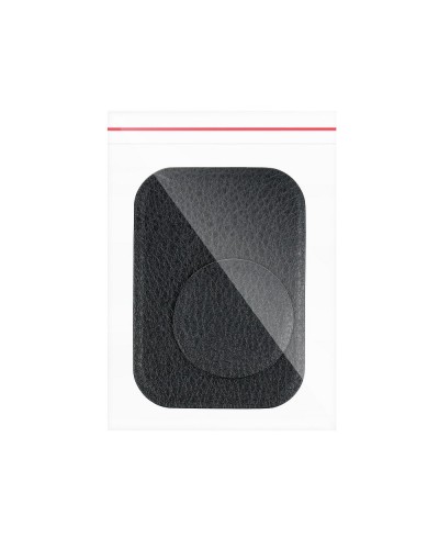 Plăcuță Metalică Magnetică Telefon - Finisaj Piele PU - Set 2 buc cu Bandă 3M - Negru