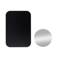 Plăcuță Metalică Magnetică pentru Telefon - Set 2 buc cu Bandă 3M - Negru