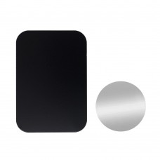 Plăcuță Metalică Magnetică pentru Telefon - Set 2 buc cu Bandă 3M - Negru