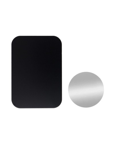 Plăcuță Metalică Magnetică pentru Telefon - Set 2 buc cu Bandă 3M - Negru