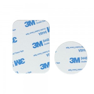 Plăcuță Metalică Magnetică pentru Telefon - Set 2 buc cu Bandă 3M - Negru