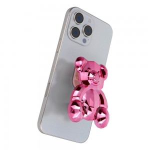 Suport de telefon cu banda adeziva BEAR Stand - Pink