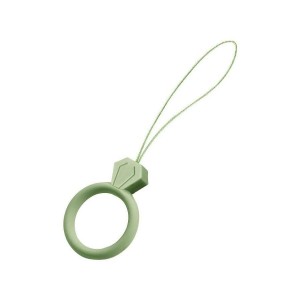 Șnur de Deget pentru Telefon cu Inel Silicon Anti-Cădere, Model Diamant - Verde