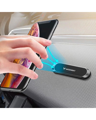Suport Telefon Wozinsky WMH-01 Magnetic Holder cu banda adeziva - Negru 