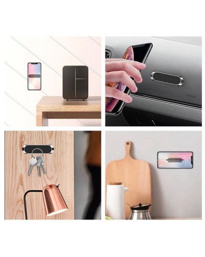 Suport Telefon Wozinsky WMH-01 Magnetic Holder cu banda adeziva - Negru 