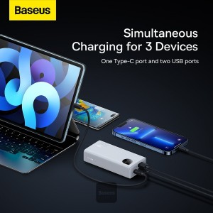 Baterie Externa BASEUS Adaman2 Digital Display Fast Charge Power Bank 10000mAh 30W - Alb