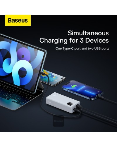 Baterie Externa BASEUS Adaman2 Digital Display Fast Charge Power Bank 10000mAh 30W - Alb