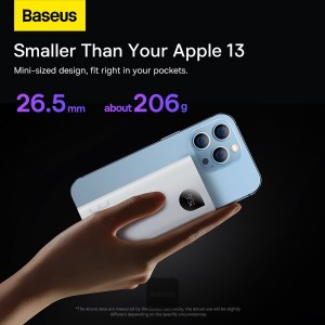 Baterie Externa BASEUS Adaman2 Digital Display Fast Charge Power Bank 10000mAh 30W - Alb