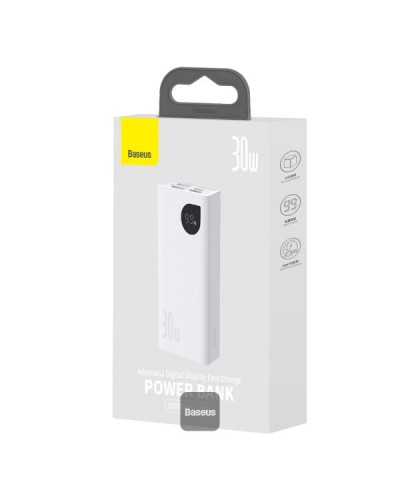 Baterie Externa BASEUS Adaman2 Digital Display Fast Charge Power Bank 10000mAh 30W - Alb