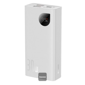 Baterie Externa BASEUS Adaman2 Digital Display Fast Charge Power Bank 20000mAh 30W - Alb