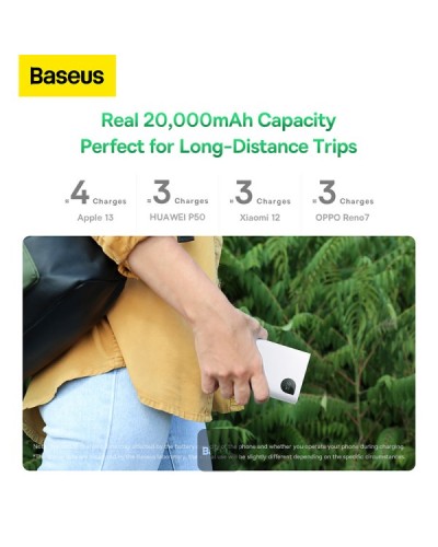 Baterie Externa BASEUS Adaman2 Digital Display Fast Charge Power Bank 20000mAh 30W - Alb