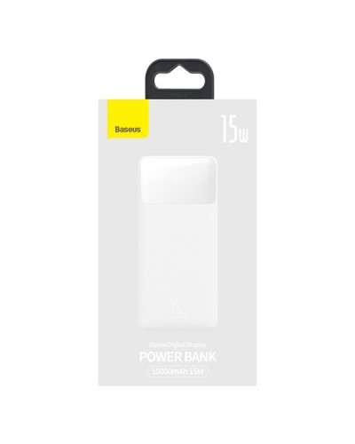 Baterie Externa BASEUS Bipow Digital Display Power Bank 10000mAh 15W - Alb