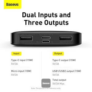 Baterie Externa BASEUS Bipow Digital Display Power Bank 10000mAh 15W - Negru