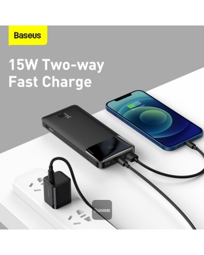 Baterie Externa BASEUS Bipow Digital Display Power Bank 10000mAh 15W - Negru