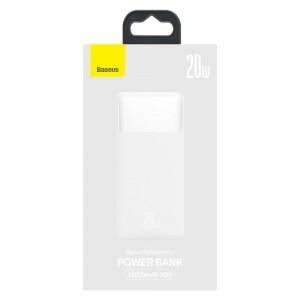 Baterie Externa BASEUS Bipow Digital Display Power Bank 10000mAh 20W - Alb