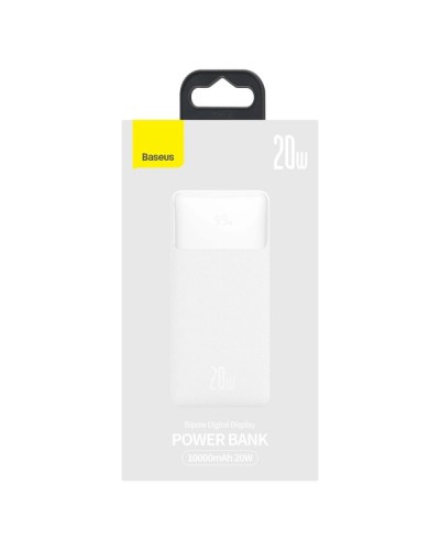 Baterie Externa BASEUS Bipow Digital Display Power Bank 10000mAh 20W - Alb Baterie Externa BASEUS Bipow Digital Display Power Bank 10000mAh 20W - Alb
