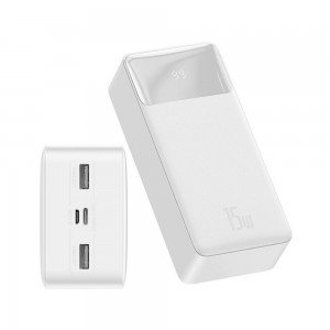 Baterie Externa BASEUS Bipow Digital Display Power Bank 30000mAh 15W - Alb