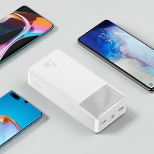 Baterie Externa BASEUS Bipow Digital Display Power Bank 30000mAh 15W - Alb