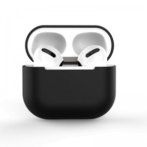 Husă AirPods 1 / 2 din Silicon TPU Anti-Șoc, Compatibilă Încărcare Wireless - Negru