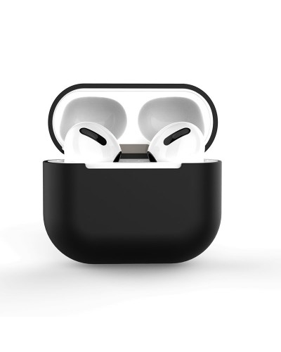 Husă AirPods 1 / 2 din Silicon TPU Anti-Șoc, Compatibilă Încărcare Wireless - Negru