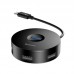 HUB USB-C Baseus Airjoy Round Box 4 Porturi | USB3.0 + 3x USB2.0 Negru