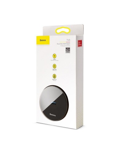 HUB USB-C Baseus Airjoy Round Box 4 Porturi | USB3.0 + 3x USB2.0 Negru